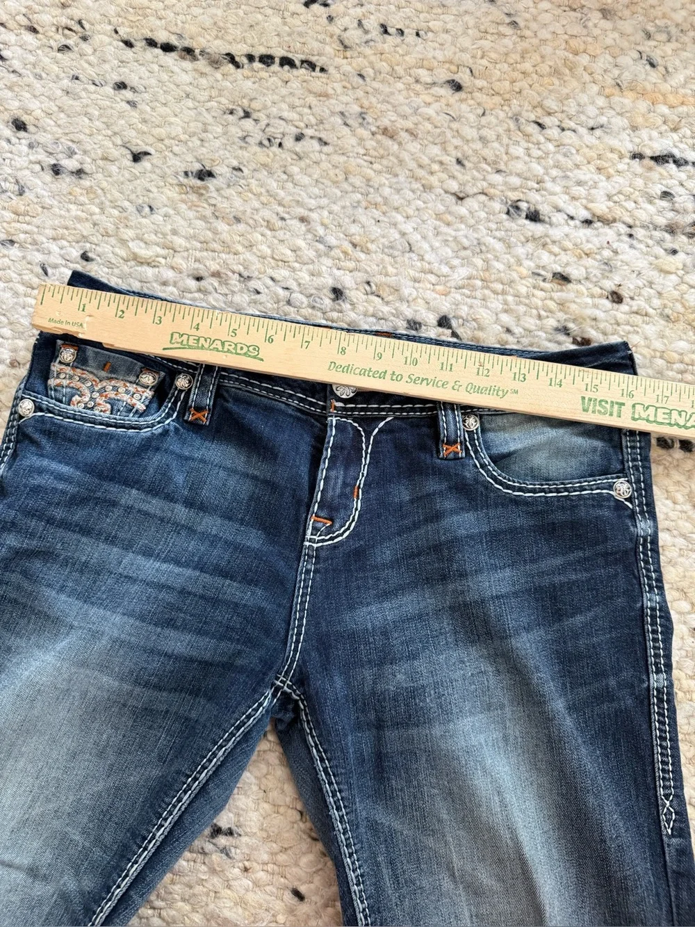 Rock Revival Delara Dark Blue Curvy Crop Jeans 28 - Picture 10 of 11